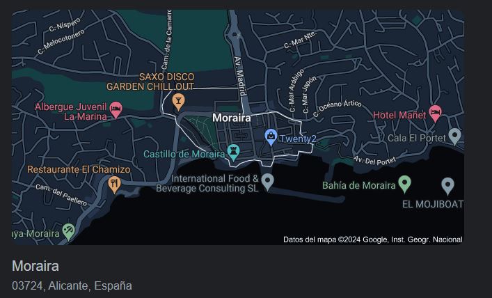Dónde está Moraira en España